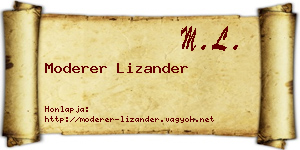 Moderer Lizander névjegykártya